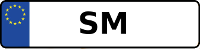 Kennzeichen mit SM