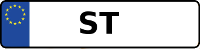 Kennzeichen mit ST