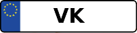 Kennzeichen mit VK