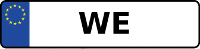 Kennzeichen mit WE