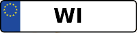 Kennzeichen mit WI