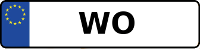 Kennzeichen mit WO