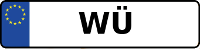 Kennzeichen mit WÜ