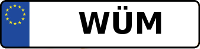 Kennzeichen mit WÜM