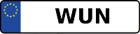 Kennzeichen mit WUN