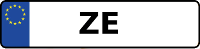 Kennzeichen mit ZE