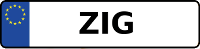 Kennzeichen mit ZIG