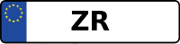 Kennzeichen mit ZR