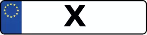 Kennzeichen mit dem Buchstaben X
