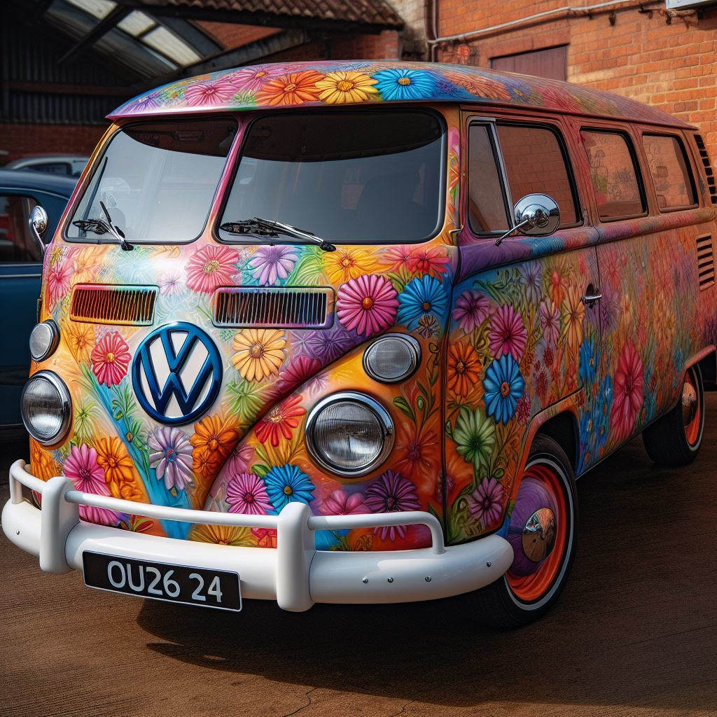 flower power vw bulli t2